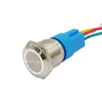 Nút Nhấn Giữ Inox 19mm Màu Trắng 4 Chân 12V